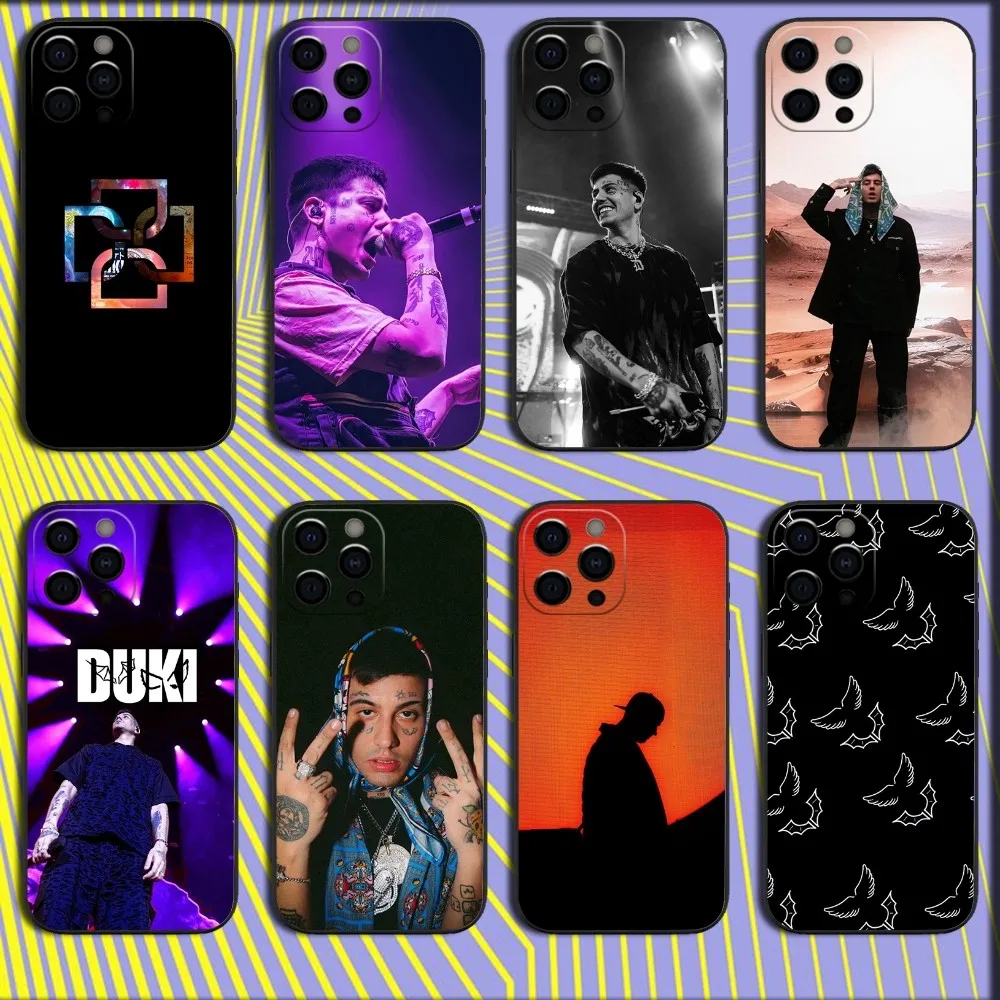 

Music D-Duki Rapper Phone Case For iPhone 16,15,14,13,12,11,Pro,X,XS,Max,XR,Plus,Mini Soft Black Cover
