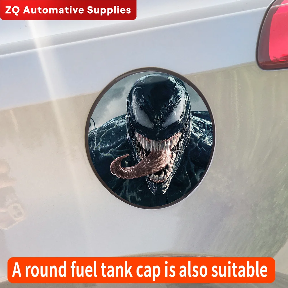 Car Sticker Venom Car Fuel Tank Cap Trim Cover Decoration Waterproof Sunscreen Stickers Pull Fuel Consumption Decal Accessories