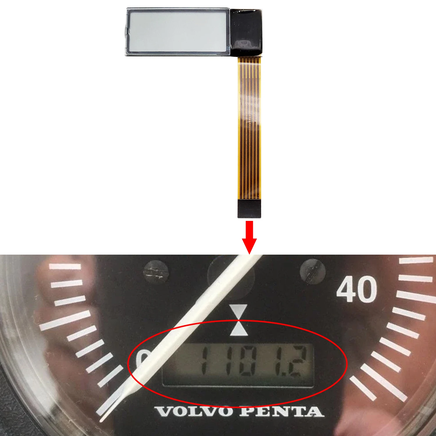 LCD Display for VDO Tachometer international VDO Cockpit Vision Kenworth Truck Jcb Tractor Volvo Penta Yanmar Dashboard Repair