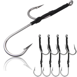 8Pcs Saltwater Double Hook Rig Stainless Steel Assist Hooks Large Big Game Double Trolling Fishing Hooks for Marlin Shark Tuna