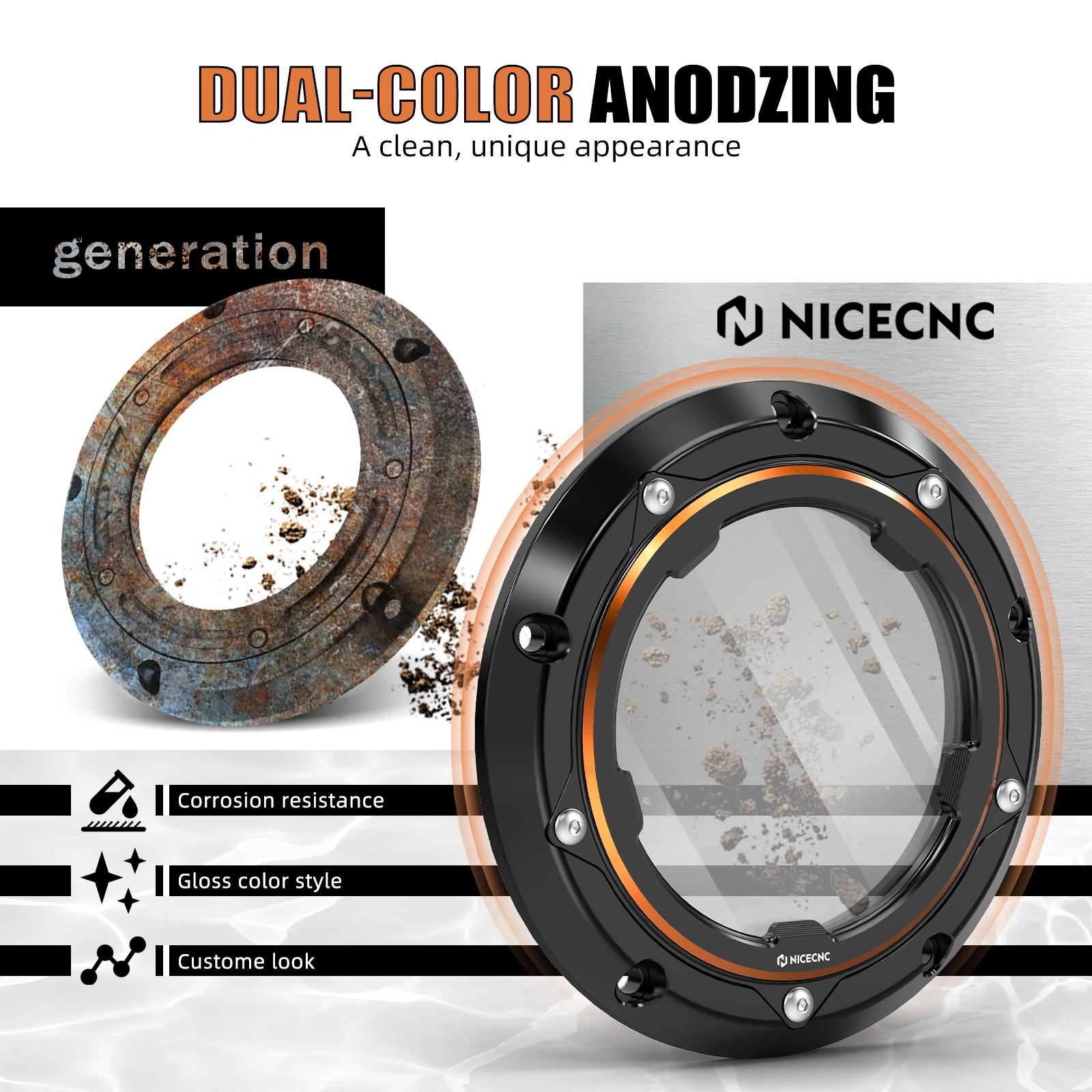 NICECNC For Harley Dyna Wide Glide 1999-2013 Fat Bob Street Bob 2008-2013 Low Rider 1999-2009 Transparent Derby Clutch Cover