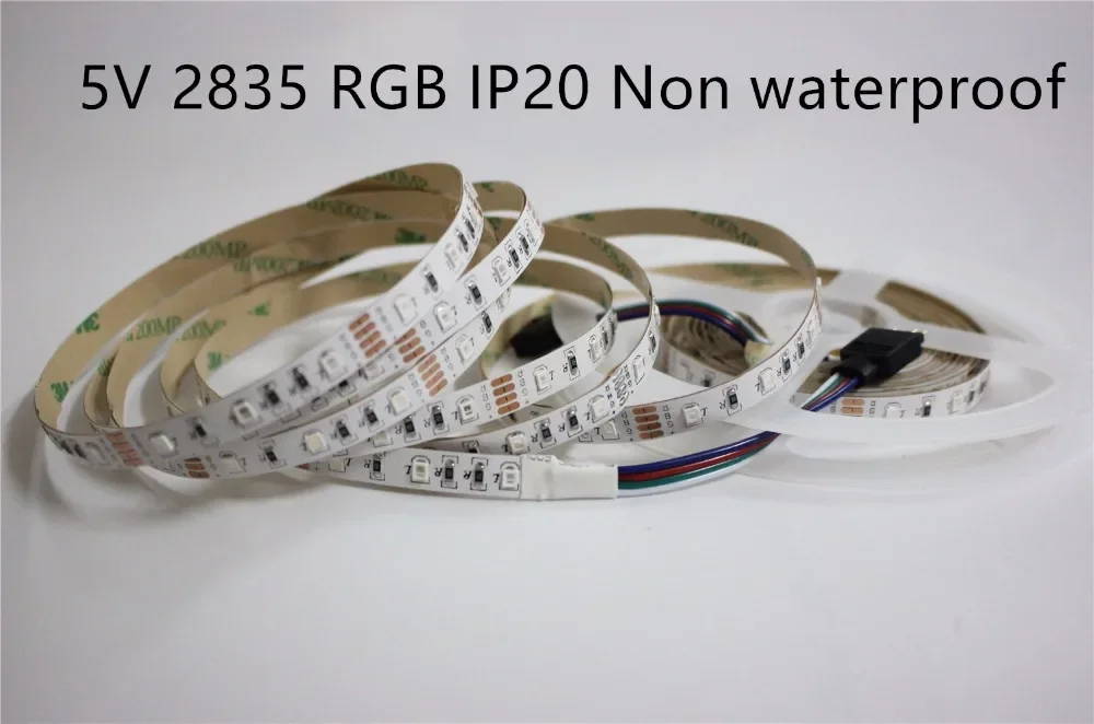 Светодиодная лента, не являющаяся водонепроницаемой, 5 В SMD 5050 2835 RGB, светильник, 300 светодиодов/5 м, белая фоновая лента для ТВ, ярче, чем