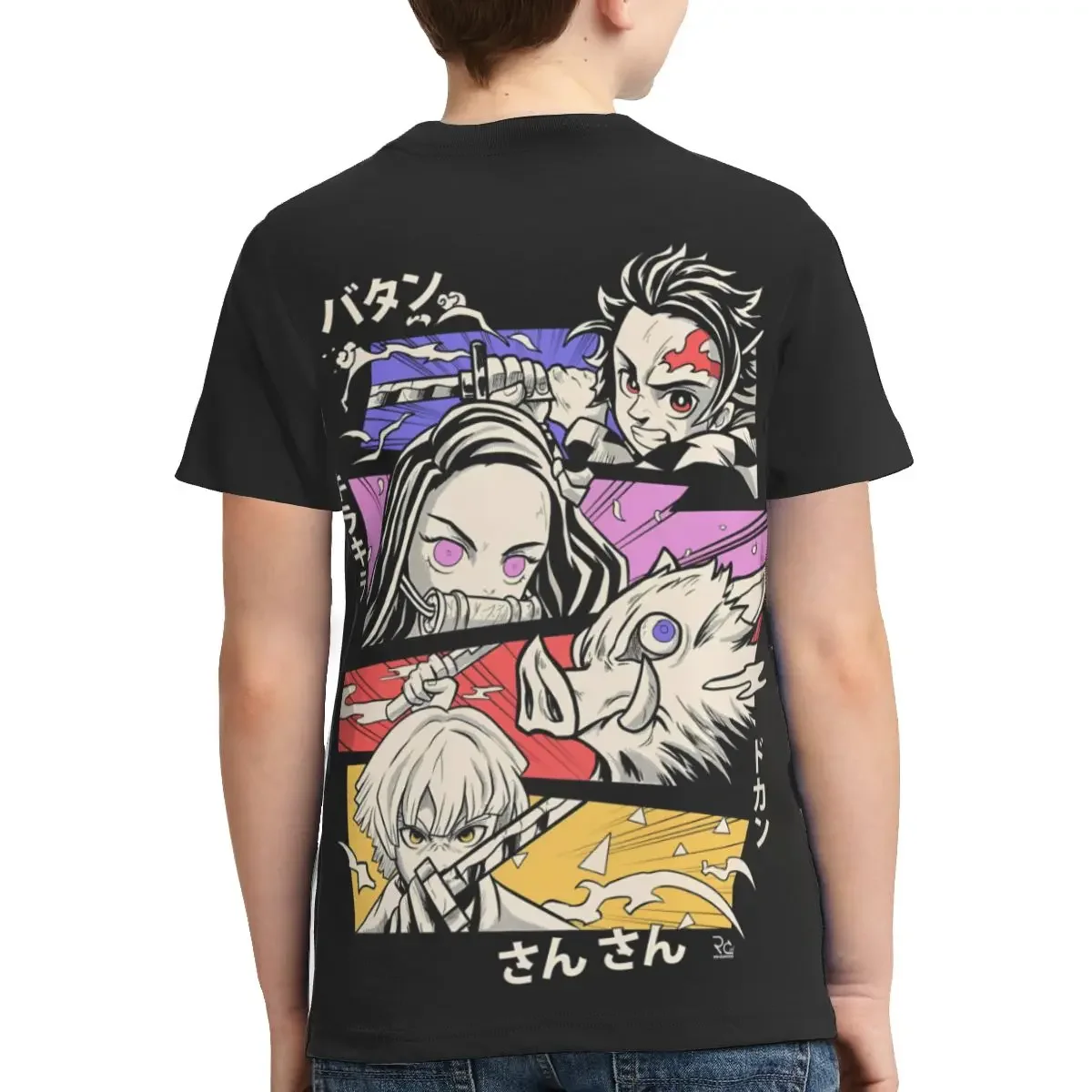 Anime Demon Slayer T Shirt- Short Sleeve Crew Neck Soft Fitted Tee Shirts for Teen Girl &