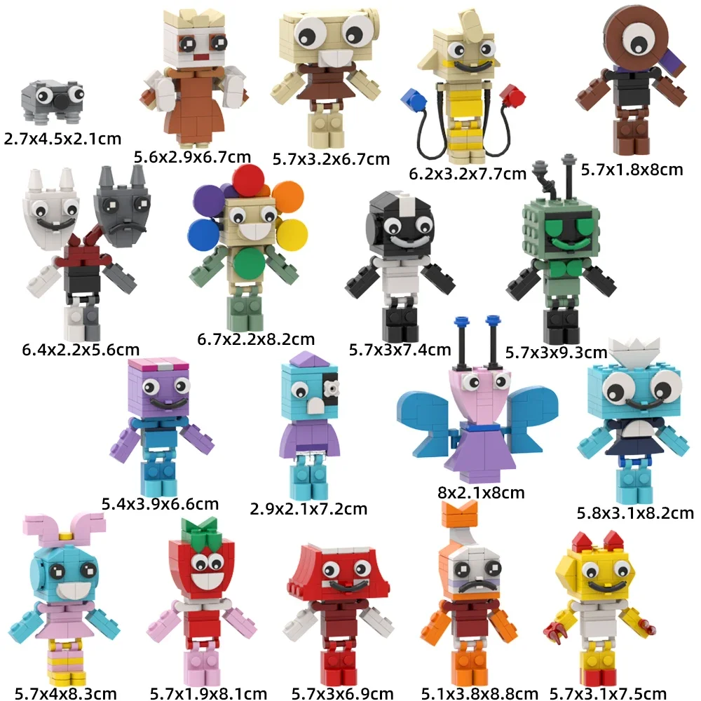 MOC ตัวละครเกม Dandy Brickheads Dandys World Building Blocks Boxten Poppy Brightney Vee Pebble อิฐของเล่นเด็กของขวัญ