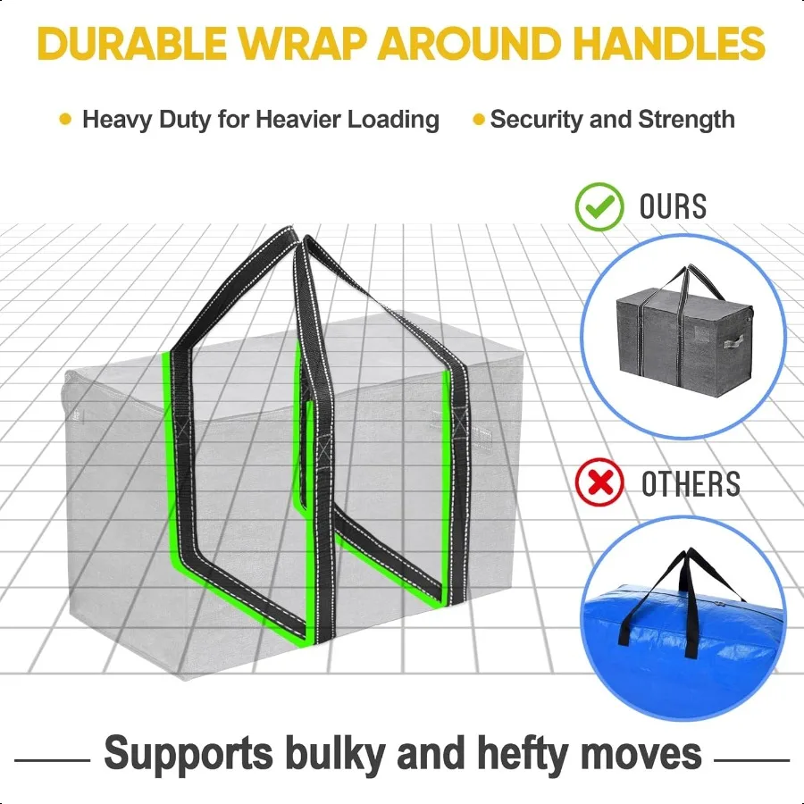 2 Pack Moving Bags Heavy Duty Moving Boxes Alternative Packing Storage plies for Dorm Room entials with Zipper for Clothes Extr