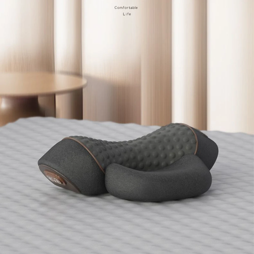 Electric Neck Massager Cervical Pillow Hot Compress Vibration Massage Neck Traction Relax Pillow Spine Support Massager Pillow
