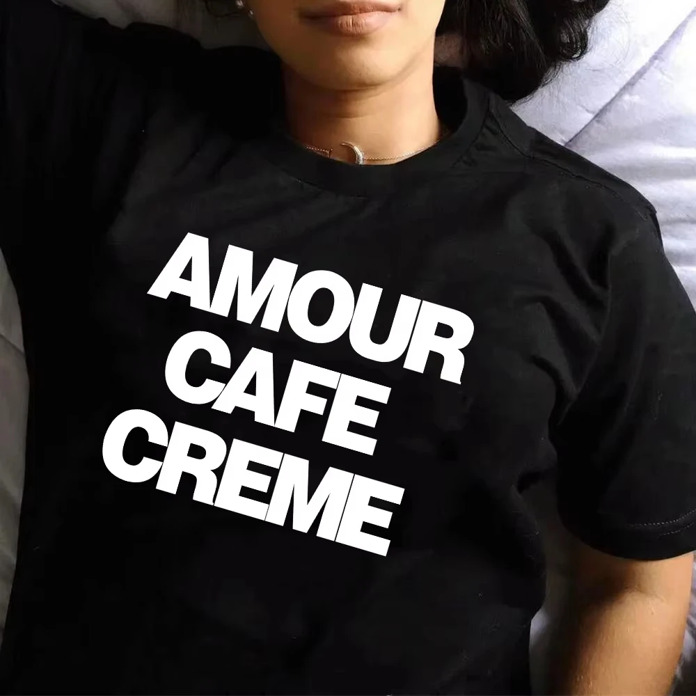 

Летние женские черные футболки с французским ретро принтом букв, свободные хлопковые топы с короткими рукавами, футболки Ins, модные повседневные элегантные рубашки