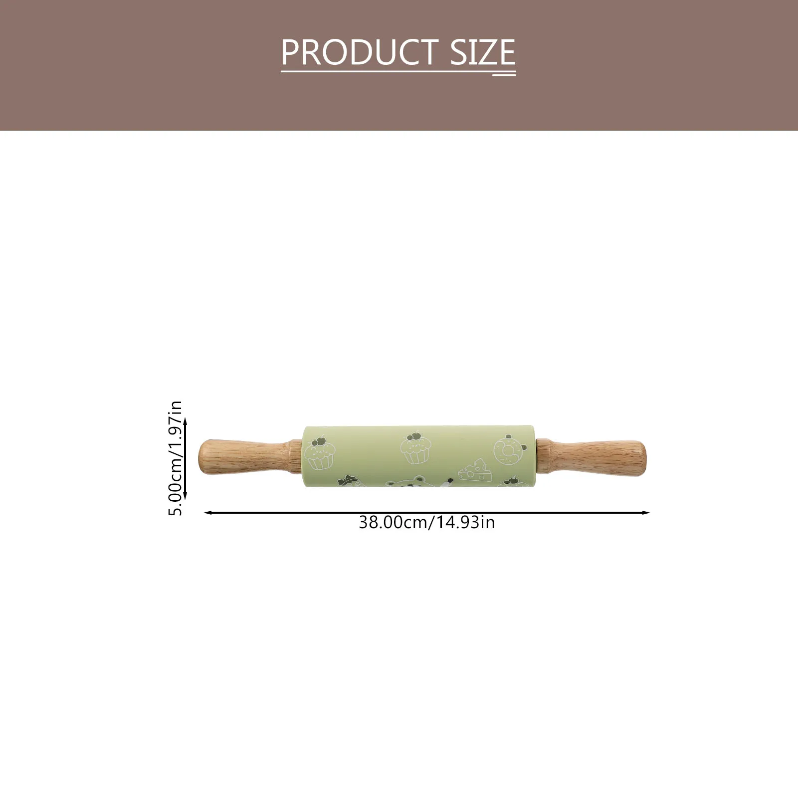 

Non-Stick Silicone Rolling Wood Handle Mini Dough Roller Pin For Baking Cookies Pastry Clay Small Rolling Pin For s Kitchen