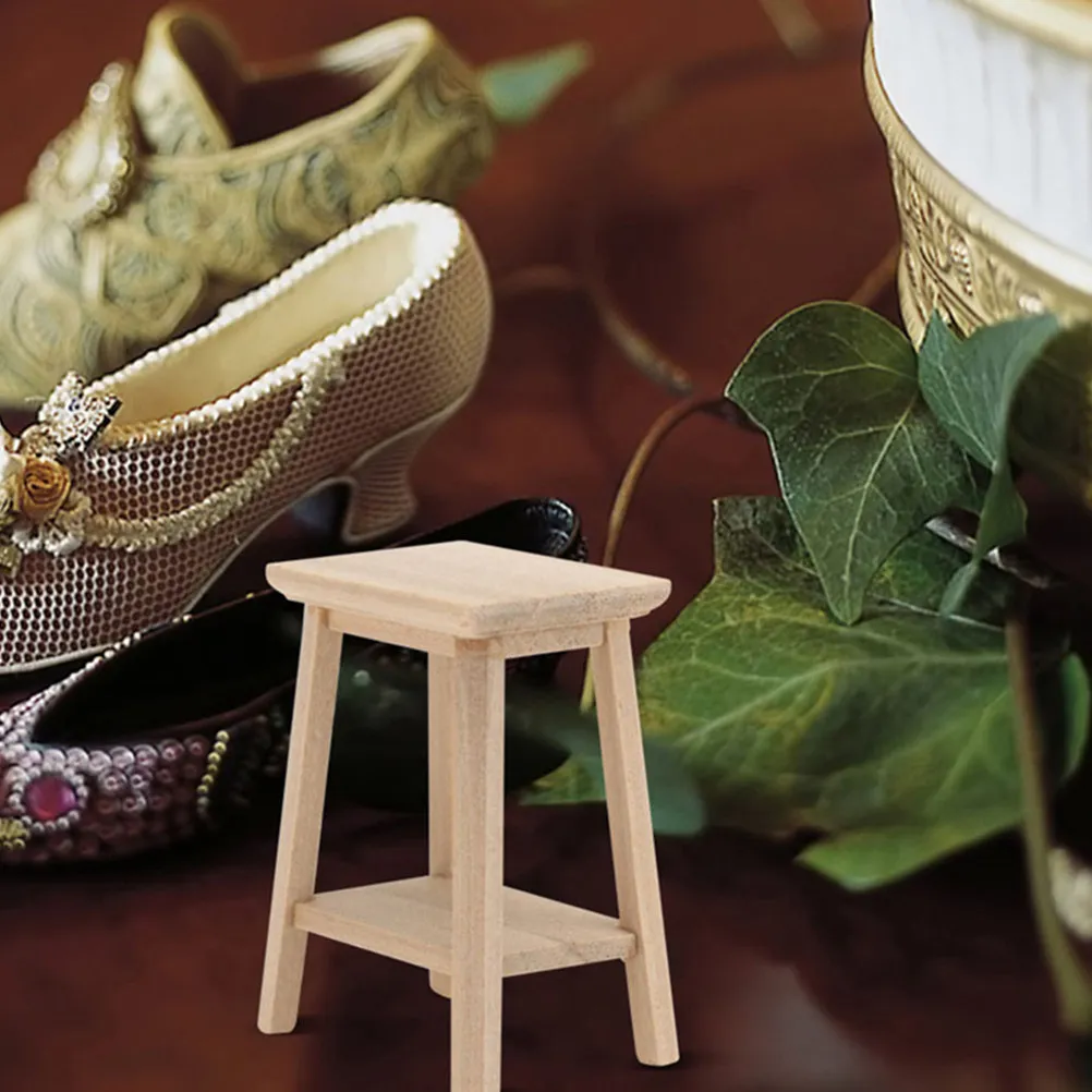 

3Pcs Miniature Wooden Stool Mini Furniture Models for Mini House Supplies Vivid Detail Stool for Micro Living Room Dining Room