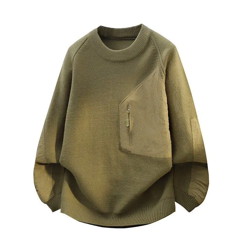 

Мужской вязаный свитер на осень-зиму: повседневный, модный, удобный, из полиэфирного волокна, с длинным рукавом, молодежный топ