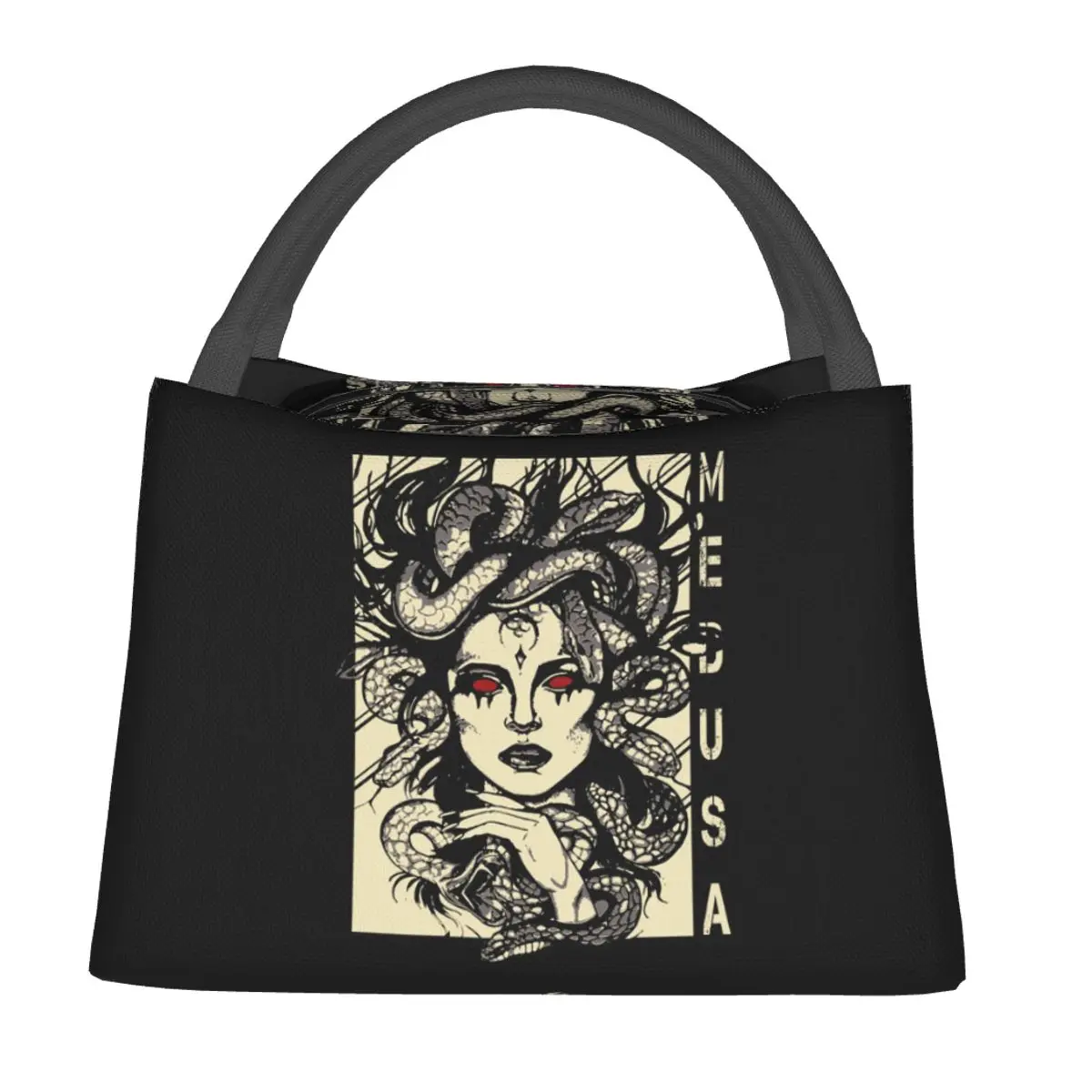 Ancient Greece Medusa Gorgon Vintage Style Lunch Bags Bento Box Resuable Lunch Tote Picnic Bags Thermal Bag for Woman Travel