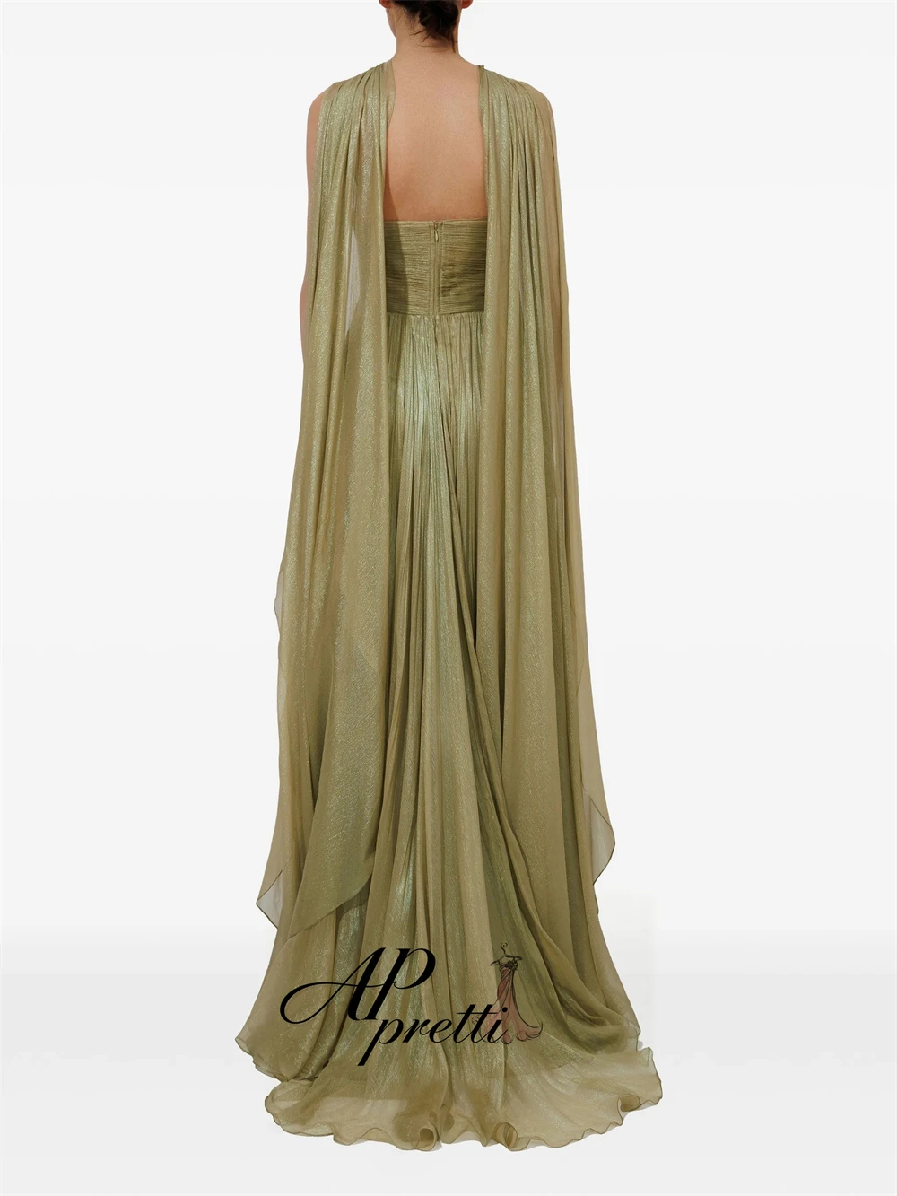 AP pretti Elegant Sweetheart Flowy Long Evening Dress Customized Shining Pleated Side High Slit Floor Length Formal Party Gown