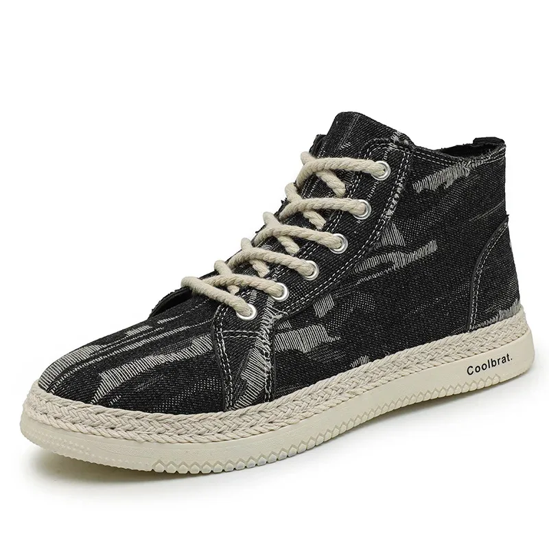 

Мужские повседневные кроссовки, новые дышащие лоферы, парусиновые туфли с высоким берцем, нескользящая повседневная спортивная обувь, кроссовки для бега