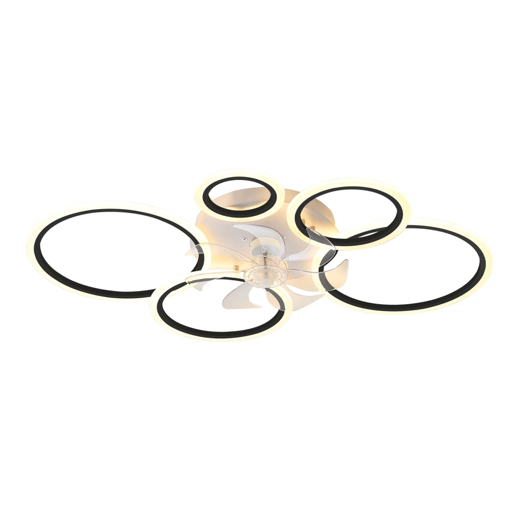 33 Inch Black Ceiling Fan with Remote and APP Control