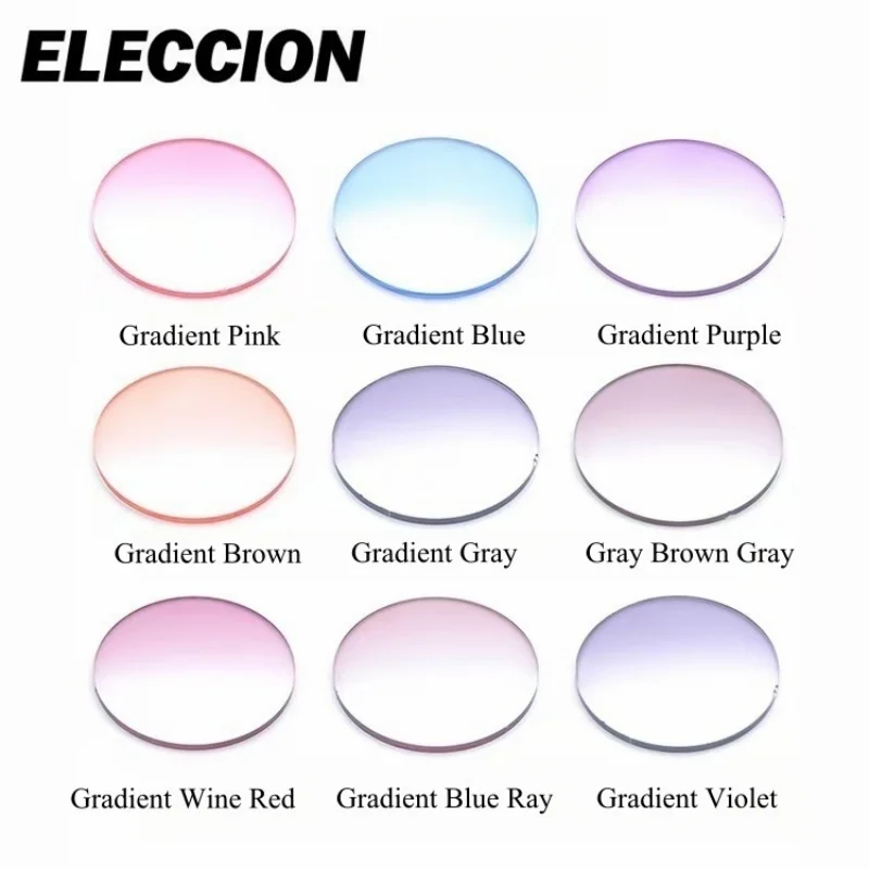 Eleccion Brand Quality Anti Reflective Glass MR-8 UV400 Recipe 1.61 Index Impact Resistance Crystal Customize Colored Lenses