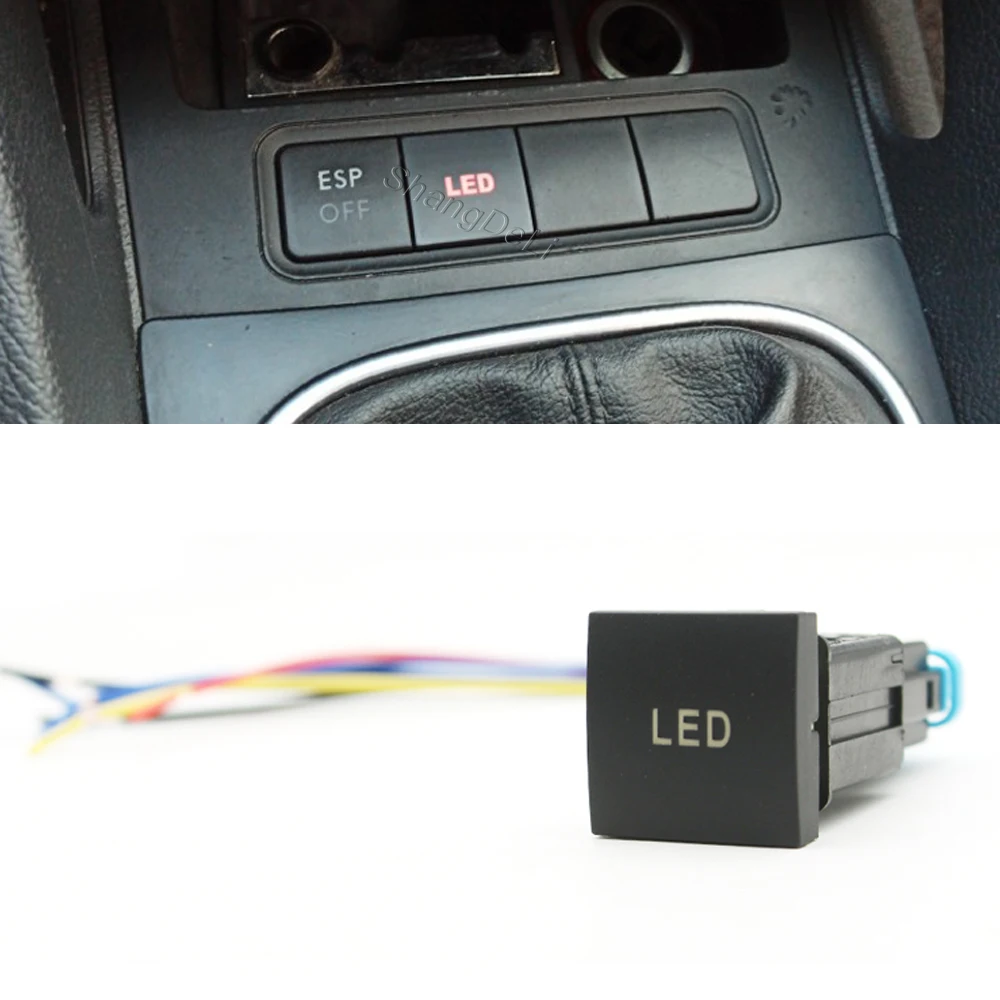 1PC Car LED Light Key Switch Power On Off Button For VW Golf 6 MK6 Jetta MK5 Scirocco Accessories