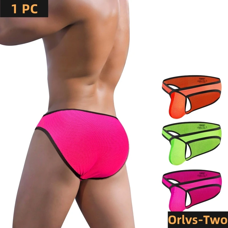Sexy Gays Men Underwear Summer Breathable Mesh Men Panties Brief Sissy Independent Large Pouch Underpants Man Briefs