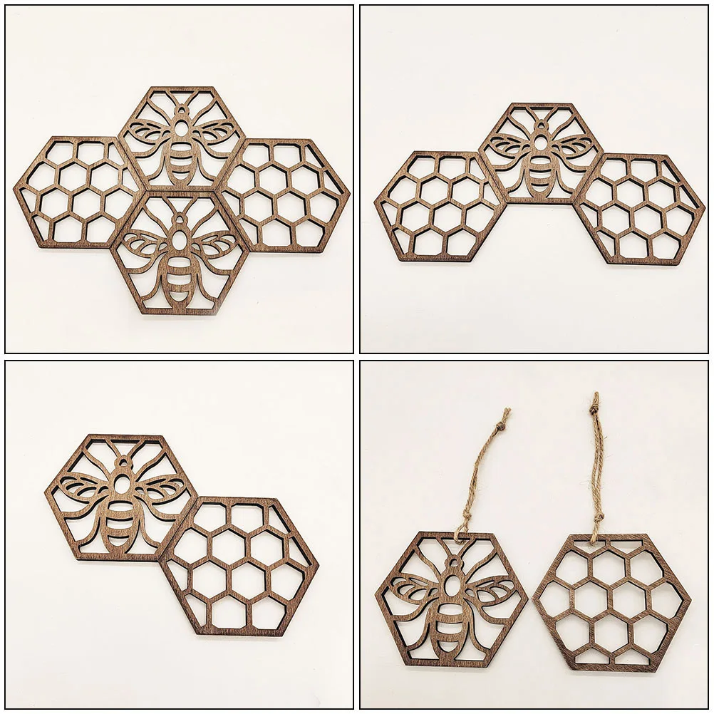 

10pcs Honeycomb Wood Coasters Cup Table Decor Insulation Mats Wall Pendants Kitchen Decoration Wooden Beverage Coasters Heat