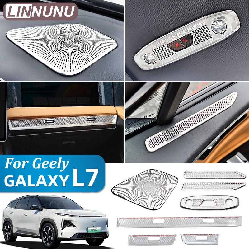 

Linnunu для Geely Galaxy L7 2025 2026, автомобильная приборная панель, звуковая крышка, металлическая вентиляционная панель для кондиционера, внутренняя декоративная полоса, аксессуары