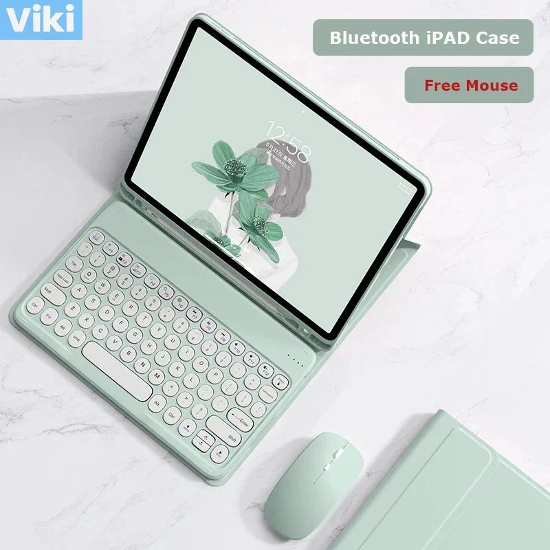 

Bluetooth Mouse Keyboard for iPad 10th 2022 10.9 inch Pro 10.5 Air 3 10.2 8 9th Cover Air 5 Air 4 Pro 11 Foldable Stand Case