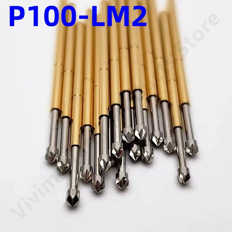 

100PCS P100-LM2 Spring Test Probe Phosphorus Brass Tube Spring Test Pin Length 33.35mm Needle Dia 1.36mm Pogo Pin P100-LM