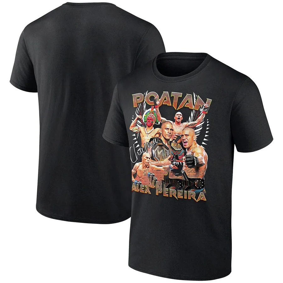 Men's Black Alex Pereira Quasar T-Shirt With Simple And Stylish Design Loose And Breathable Suitable For Outdoor Leisure Sports