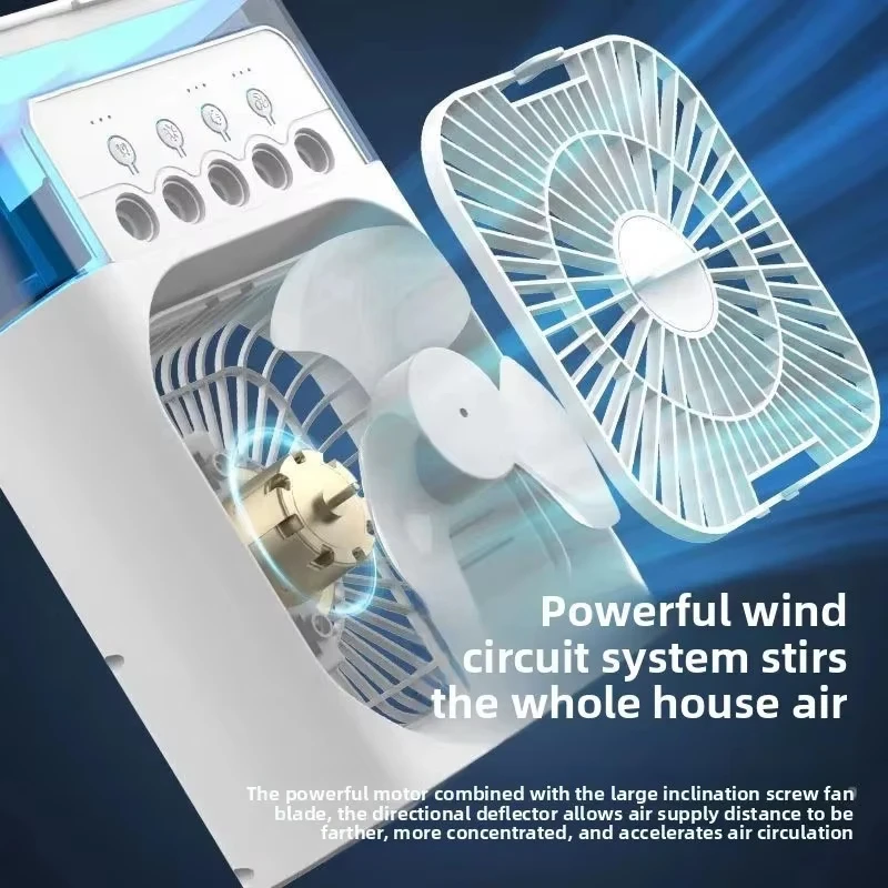 Xiaomi Fan Air Conditioner Household 3in1 Mini Air Cooler Led Night Light Portable Humidifier Air Adjustment Fan Office Home Fan view 6