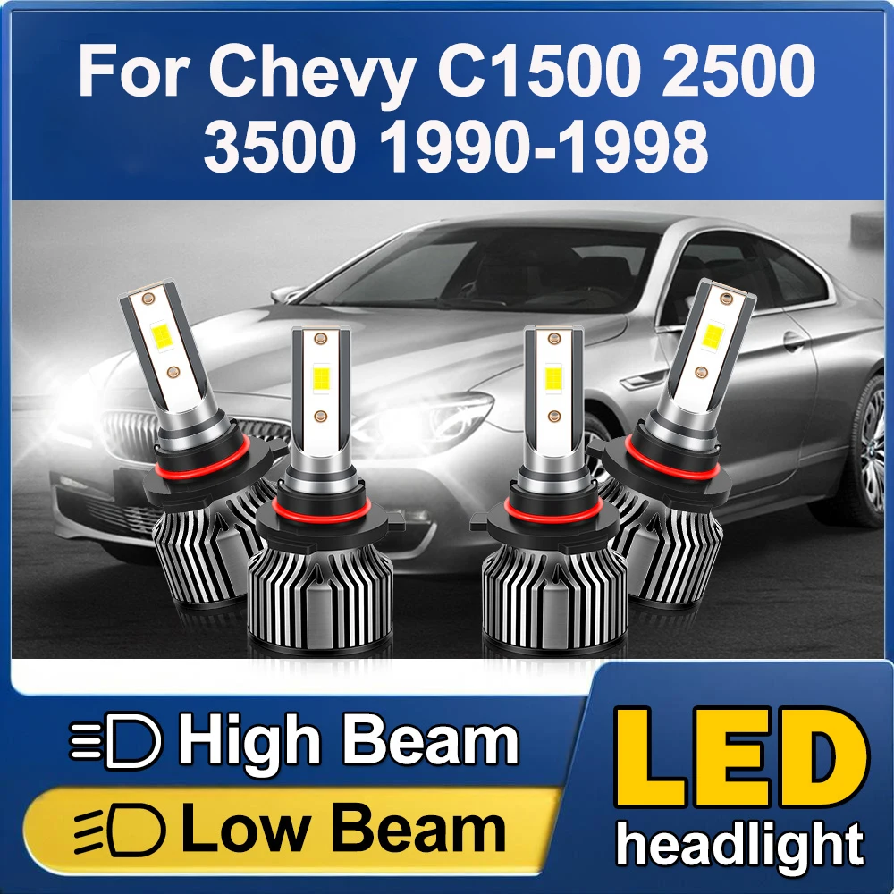 

6500K white LED Headlight Kit 9005 9006 High/Low Lamp Bulb Super Bright Headlamps For Chevy C1500 2500 3500 1990-1998