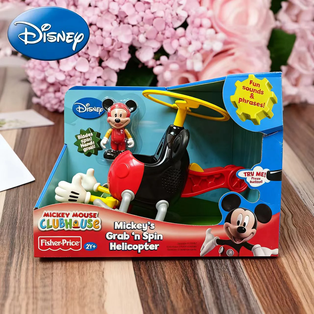 

Disney Fisher Price Mickey Mouse Clubhouse Mickey's Grab n Spin Talking Helicopter Children's Birthday Gift Cartoon Cute Doll