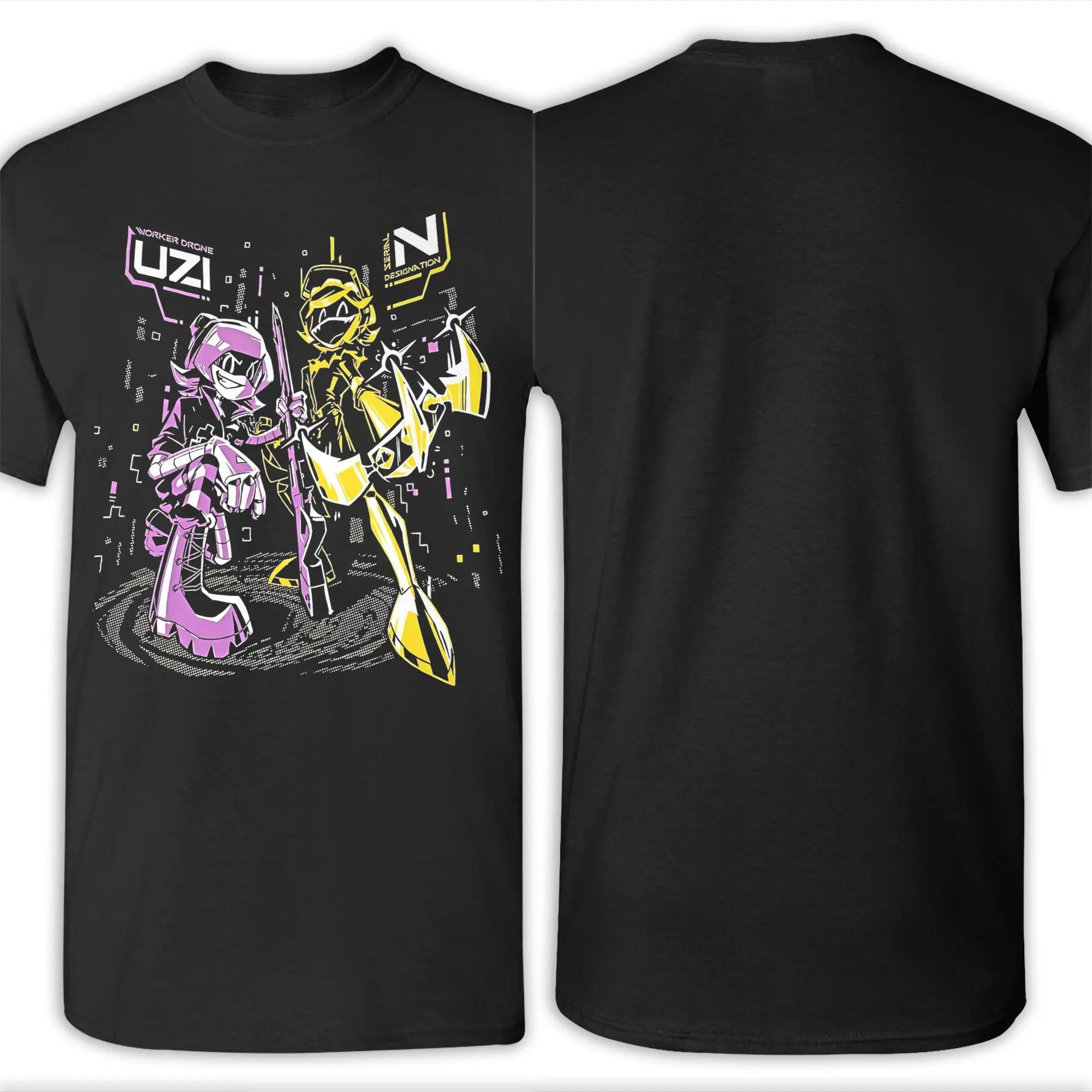 Herren-T-Shirts „Murders Drones N and Uzi“ aus reiner Baumwolle, lustiges Kurzarm-T-Shirt mit rundem Kragen, Geburtstagsgeschenk-T-Shirt – Detail 2