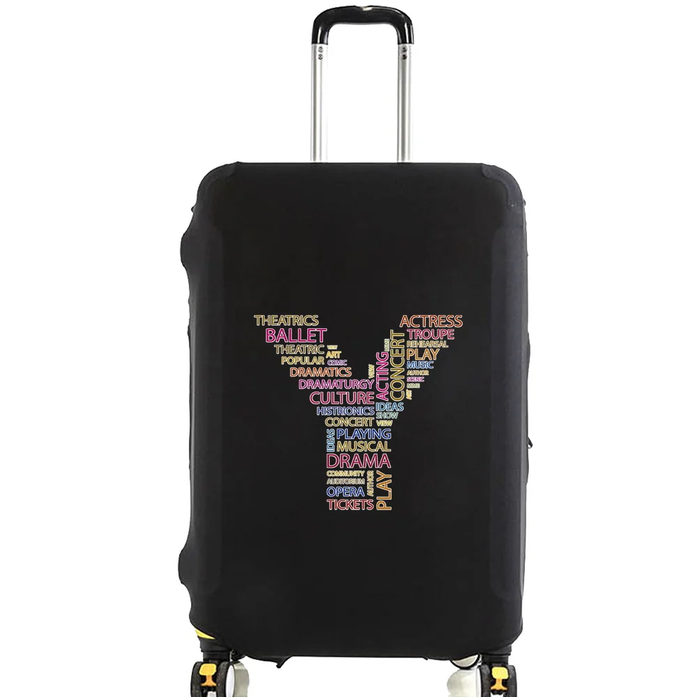 Luggage Case Suitcase Protective Cover Text  Letter Name Pattern Travel Elastic Luggage Dust Cover Apply 18-32 Suitcase