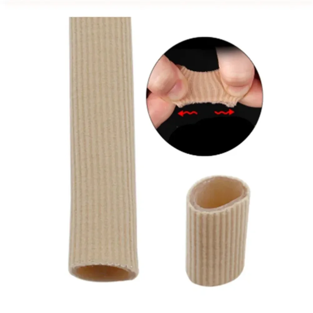 15cm Silicone Cover Cut Toe Set Rib Fabric Gel Tube Sleeve Cap for Hammer Toe Finger Separation Protector Foot Care Finger Toe