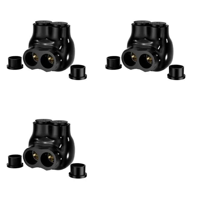 Y01A 3X Insulated Connector 2 Port Multi Tap Connector 2/0-6 AWG Single-Sided Entry Wire Connectors Slotted Hex