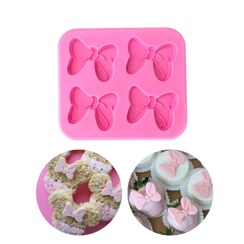 Cute mouse bows butterfly Bow shape Fondant Silicone Mould Cake Decoration Sugar Mold Baking Sugarcraft Mold