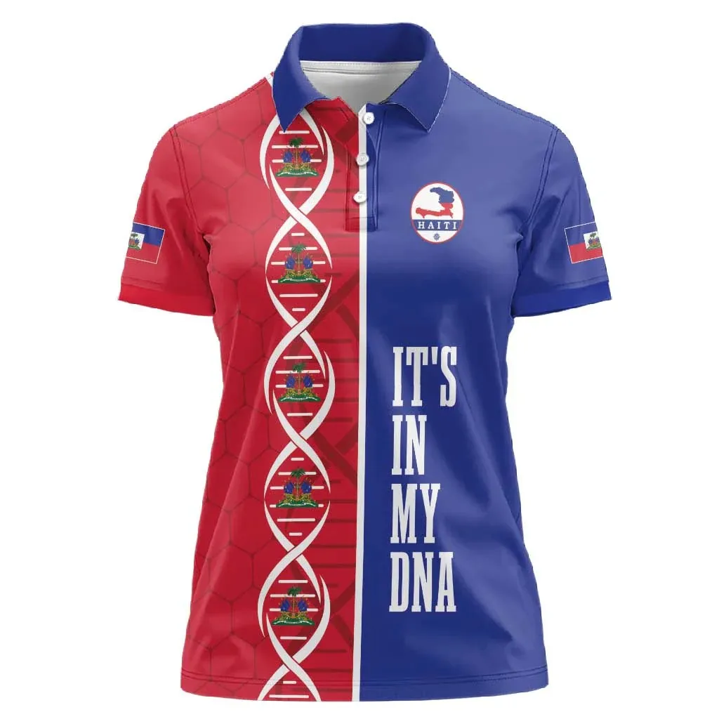 2026 Summer Women's Short-Sleeve Polo Shirt T-Shirt with Haitian Print, Lapel Button-Up Top, Women's Short-Sleeve T-Shirt