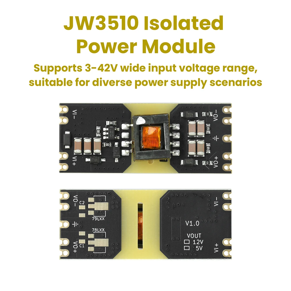 JW3510 flyback Isolated Power Module DC-DC Converter 3-42V Input To 5V 12V ±5V ±12V Output Buck-Boost Module Reserved for LDO