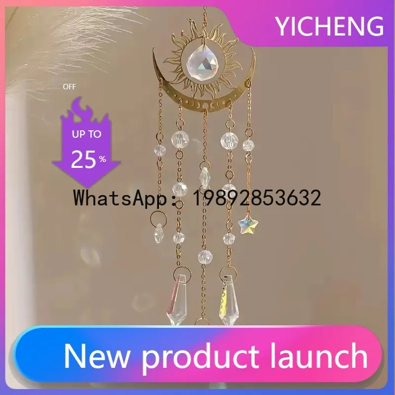 

FL Flame Moon AB Color Crystal Tip Bead Wind Chime Sun Catcher Pendant Spot Decoration