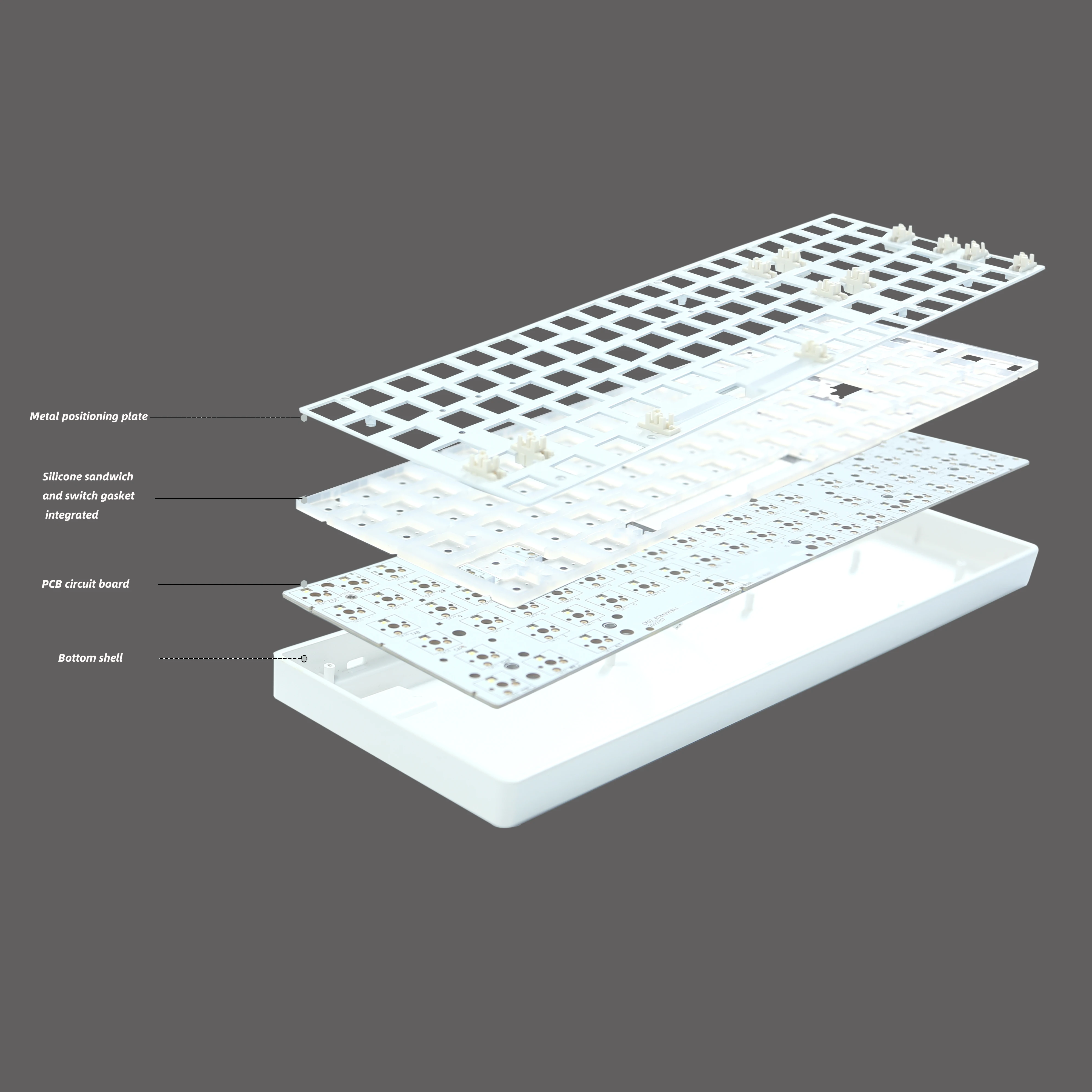 ZUOYA novice68 customized Mechanical keyboard kit  3 modes hot-swappable shaft base axis 2.4G Bluetooth wireless keyboar