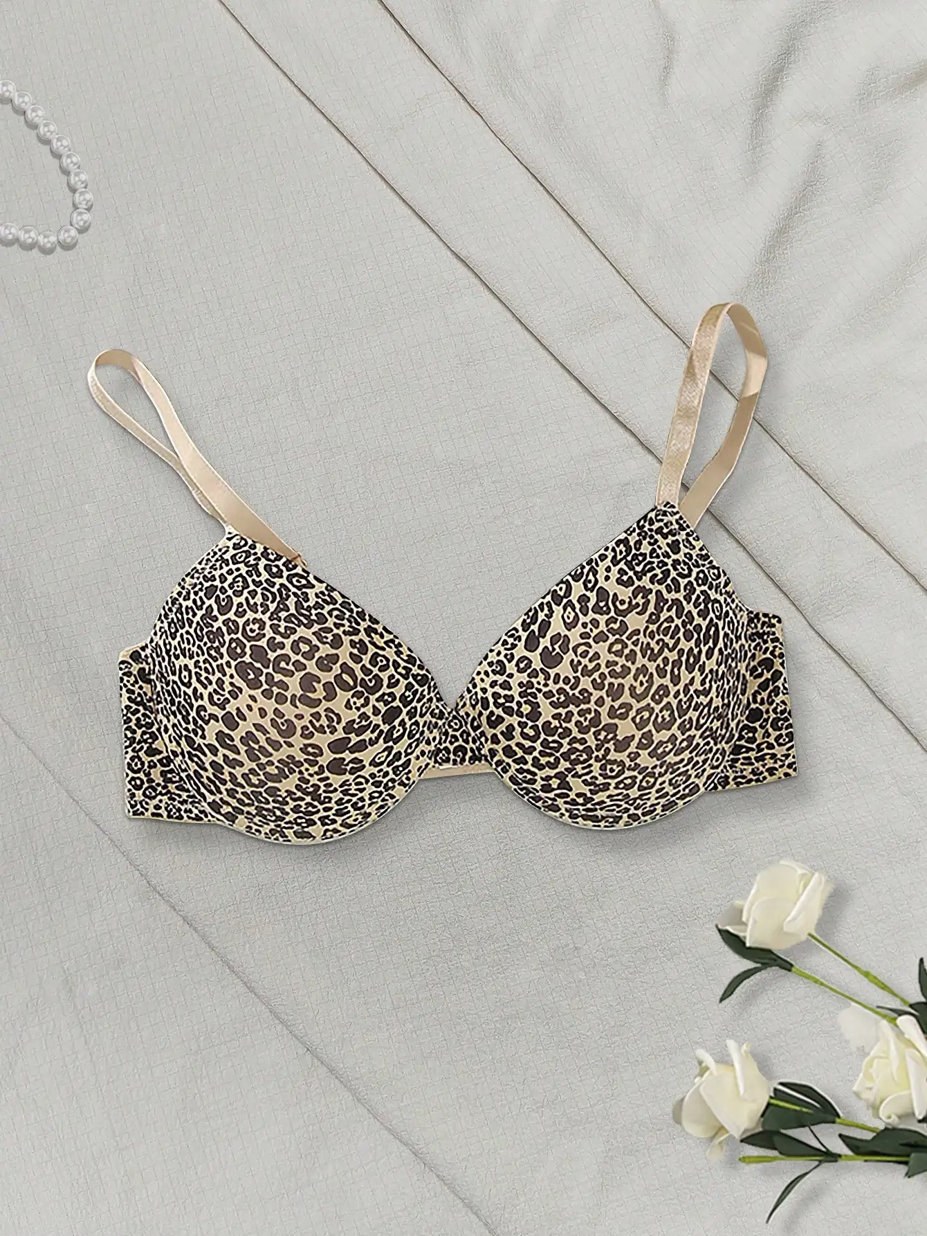 Printed style underwire women\'s underwire push-up comfortable daily lingerie