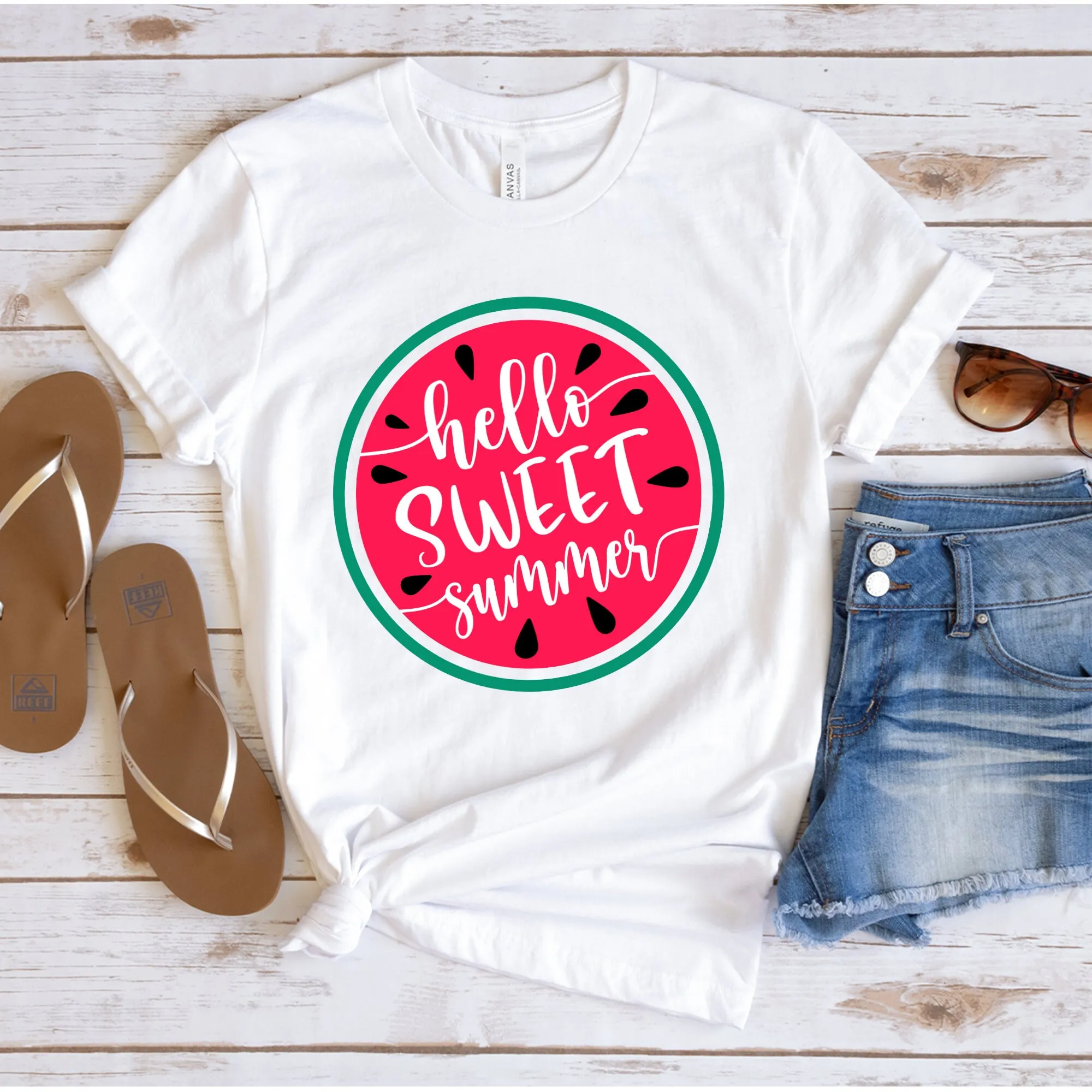 Hello Sweet Summer T Shirt Watermelon Cute Shiirt Beach Time Mode Vacay Life Fruit Lover