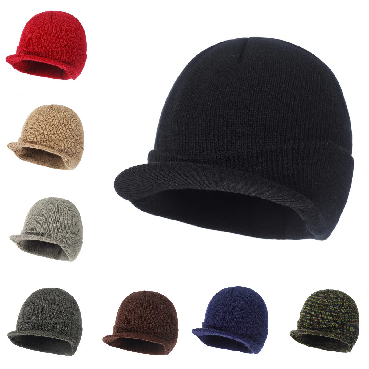 Short Eave Insulation Hip-hop Hat Unisex Classic Solid Color Versatile Hooded Hat Comfortable Cold Hat for Autumn and Winter