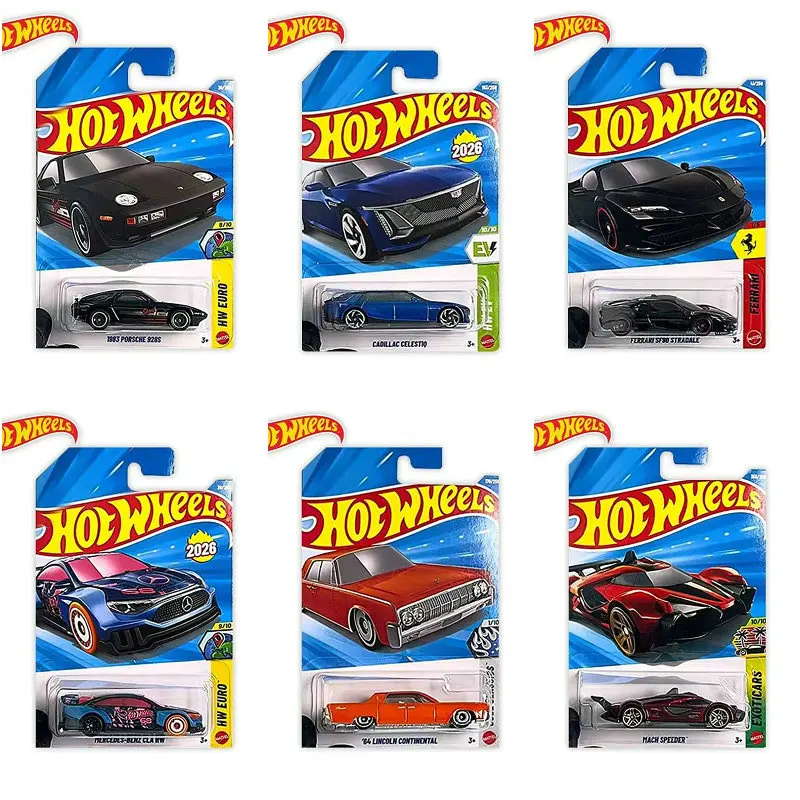 

Оригинальные машинки Hot Wheels 2026H для мальчиков, масштаб 1/64, литые модели: Ferrari SF90, Audi RS6, Volkswagen, Lotus, Ford Escort, Cadillac, Porsche 928S, Sauber F1