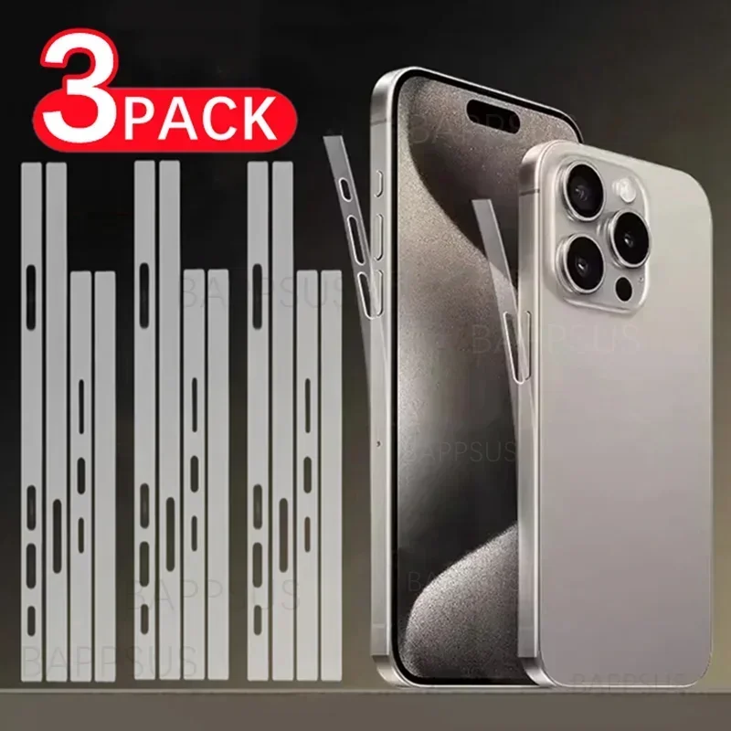 Frame Film For iPhone 16 E 15 14 Plus 13 12 Pro Max 15PM 16PM Hydrogel Side Protective Sticker Anti-Scratch Phone Border Cover