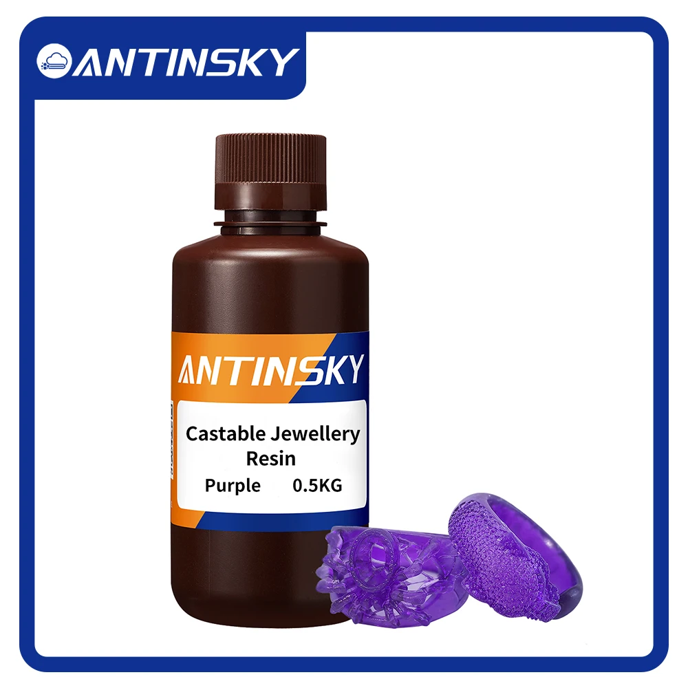 

Antinsky Castable Jewellery 3D Printer Resin 0.5kg Pewter-Like Casting Resin,High Precision,Use For Elegoo/HeyGears 3D Resins
