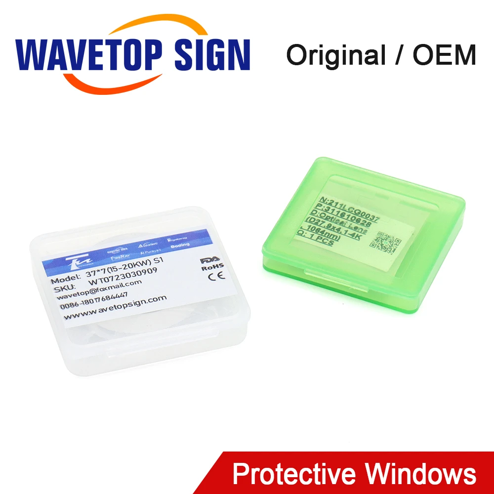 Wavetopsign-janelas de Proteção a Laser Lente de Fibra Óptica para Raytools Cabeça de Corte Precitec 20×2 30×5 37×7 1064nm 10 Pcs