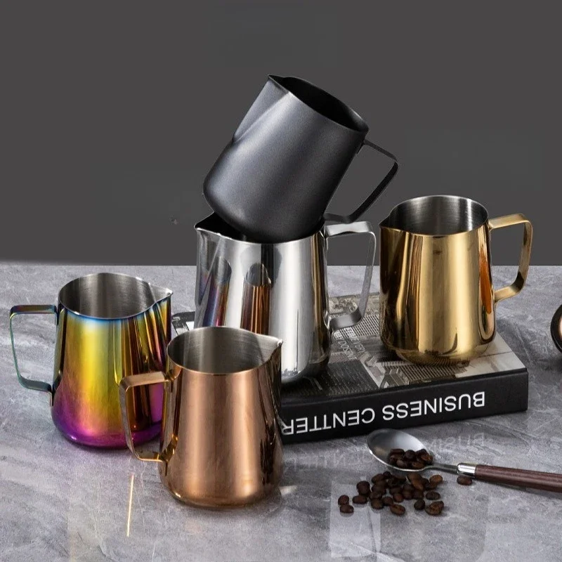 

1000/600/350ml Milk Creamer Frothing Pitcher Stainless Steel Coffee Cup Jug With Scale Latte Espresso Steaming Cappuccino Cup