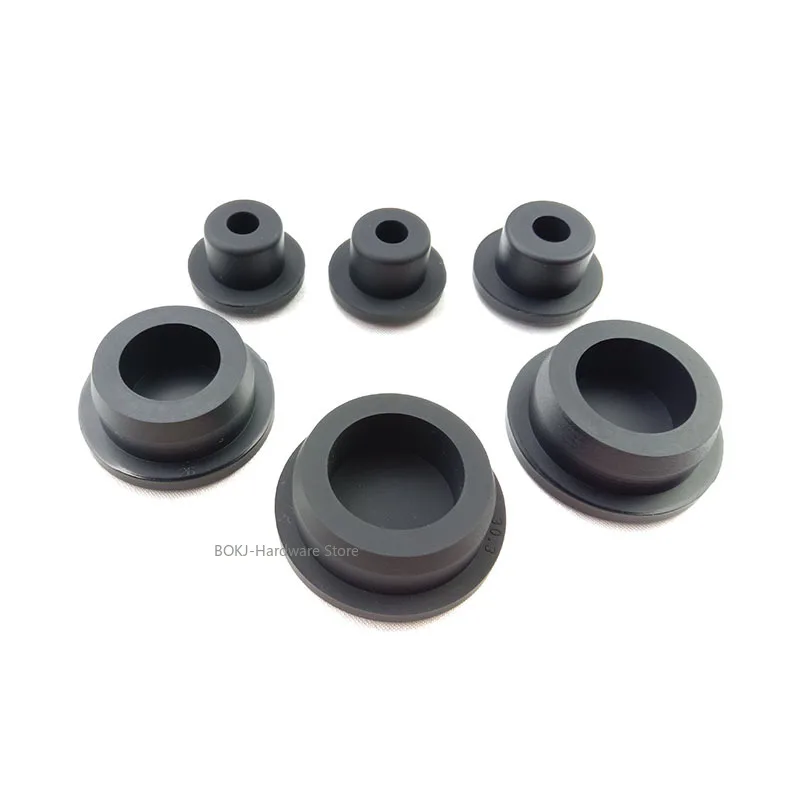 Schwarze T-förmige Silikon-Stecker, Dichtung, auslaufsicherer Lochstopfen, kreisförmige Hohlrohrabdeckung, 6,8 mm ~ 68,6 mm