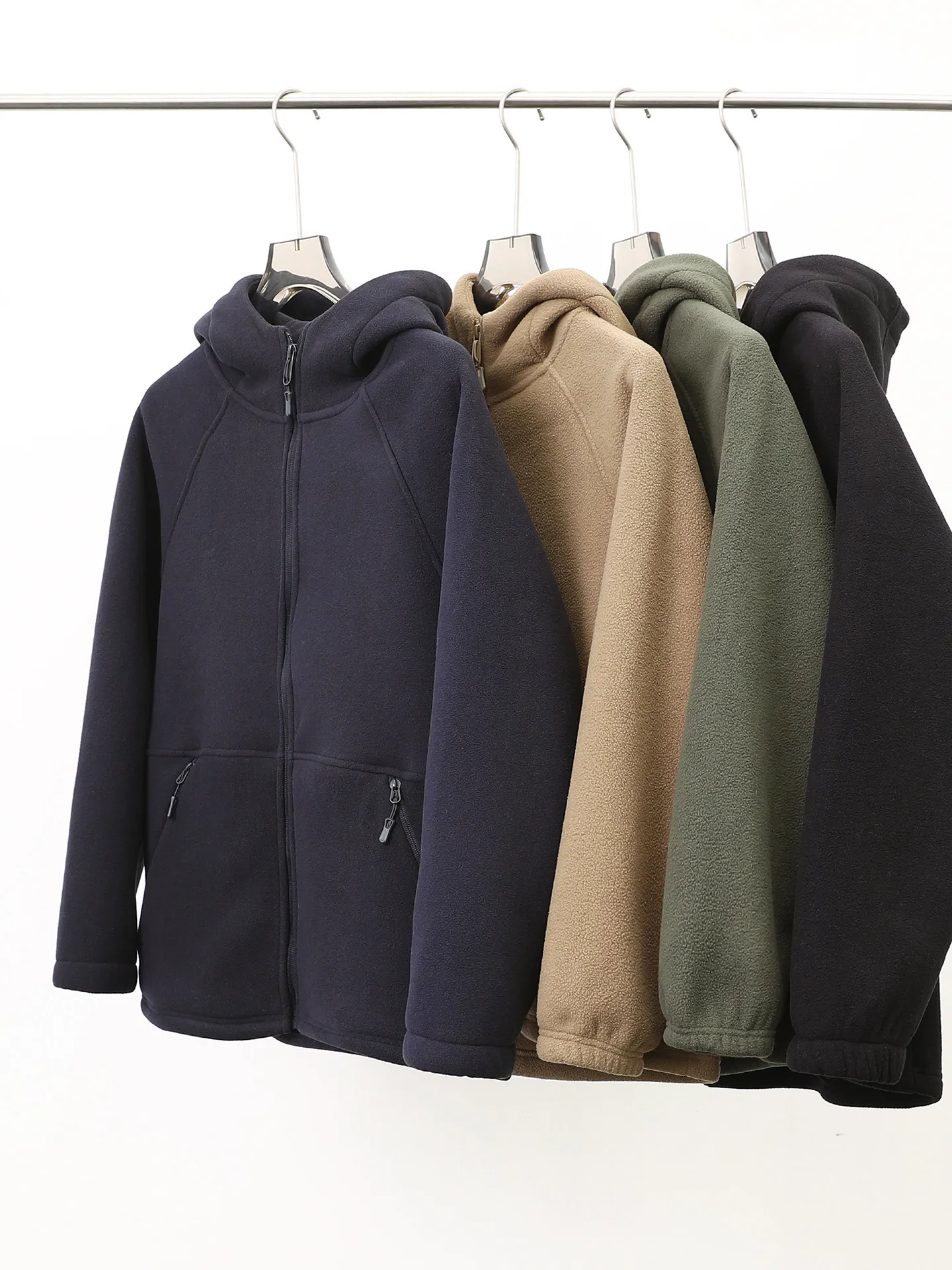 

Мужская флисовая куртка-кардиган на молнии с капюшоном, весна-осень 2025, новая коллекция, теплая спортивная толстовка, повседневная, с длинным рукавом