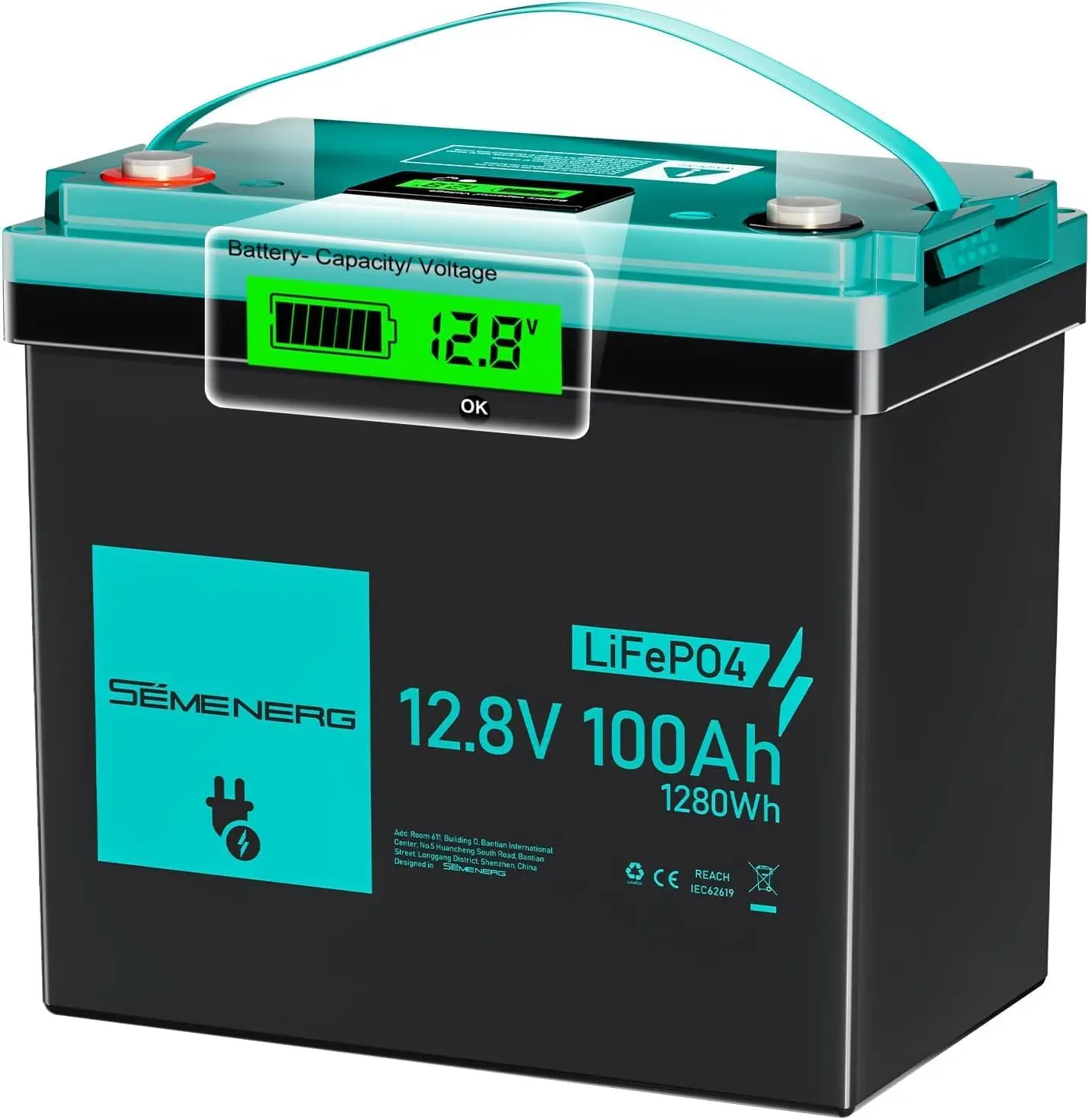 12V 100Ah LiFePO4 Deep Cycle Battery for RV Marine Solar Off-Grid, Customized