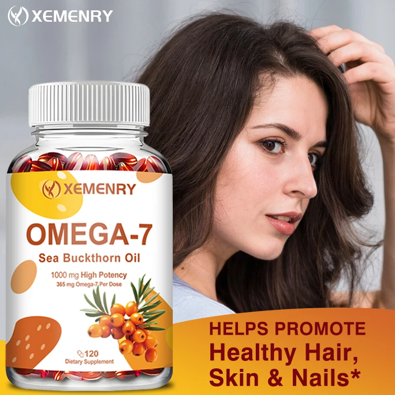 Omega-7 Softgels, Premium Himalayan Sea Buckthorn Oil – Supplement for Healthy Skin, Hair, Nails and Dryness